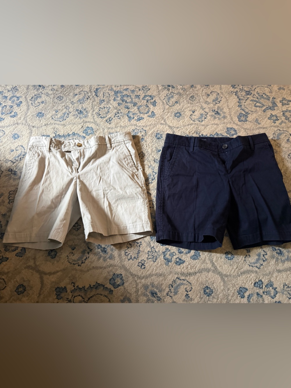EUC set Khaki/Navy Talbots girlfriend chino shorts 2